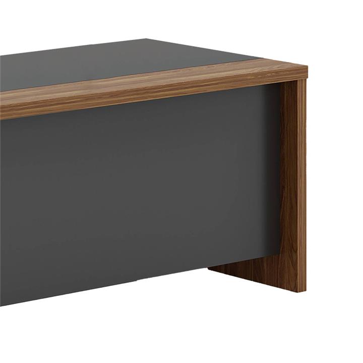 Work desk professional Oscar pakoworld reversible walnut-charcoal 200x188,6x76cm