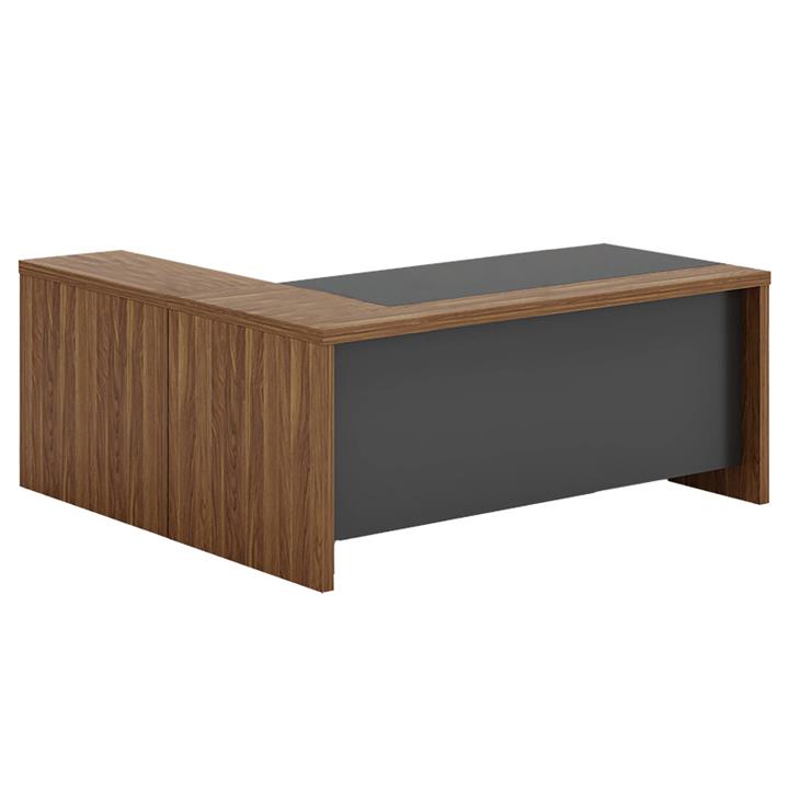 Work desk professional Oscar pakoworld reversible walnut-charcoal 200x188,6x76cm