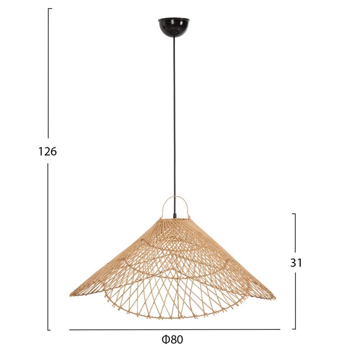 ΦΩΤΙΣΤΙΚΟ ΟΡΟΦΗΣ ΚΡΕΜΑΣΤΟ HM7879.02 RATTAN ΣΕ ΦΥΣΙΚΟ ΧΡΩΜΑ Φ80x31-40Υ εκ.
