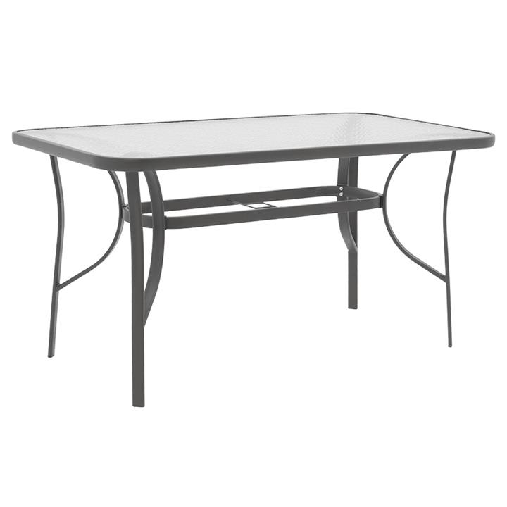 Garden dining set 5pcs Ensure-Tade pakoworld metal-glass dark grey 140x80x70cm