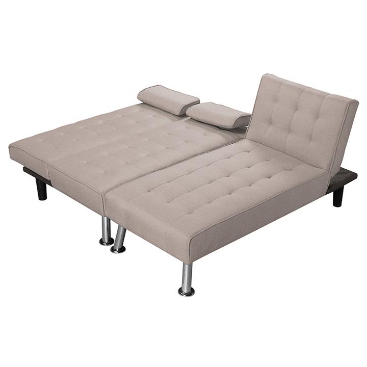 Corner sofa-bed left corner Brisk pakoworld brown-grey fabric 200x146x75 cm