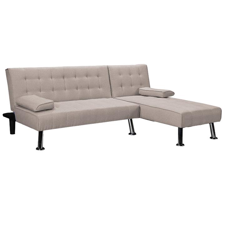 Corner sofa-bed left corner Brisk pakoworld brown-grey fabric 200x146x75 cm