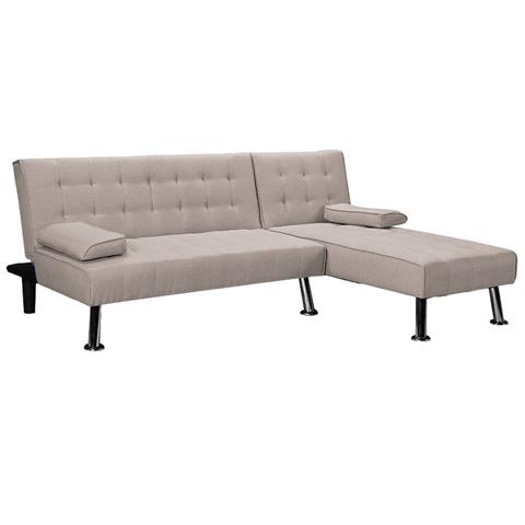 Corner sofa-bed left corner Brisk pakoworld brown-grey fabric 200x146x75 cm