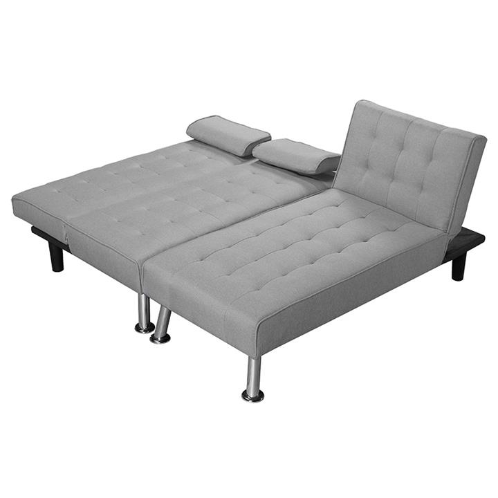 Corner sofa-bed left corner Brisk pakoworld grey fabric 200x146x75 cm