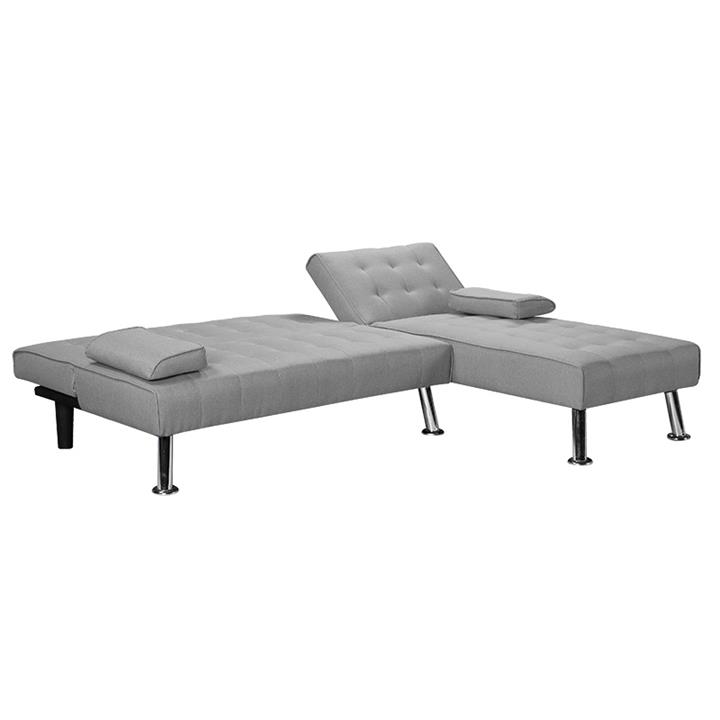 Corner sofa-bed left corner Brisk pakoworld grey fabric 200x146x75 cm