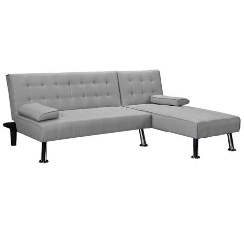 Corner sofa-bed left corner Brisk pakoworld grey fabric 200x146x75 cm