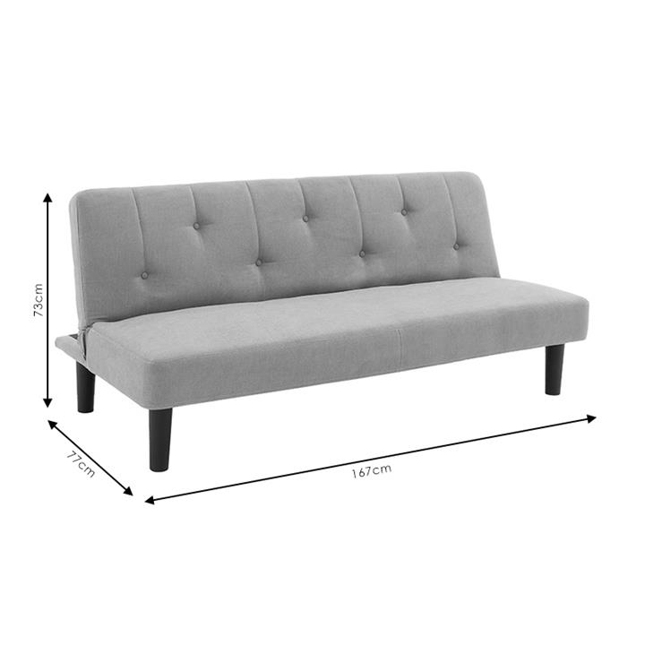 2 seater sofa-bed Breathe pakoworld fabric anthracite 167x77x73 cm