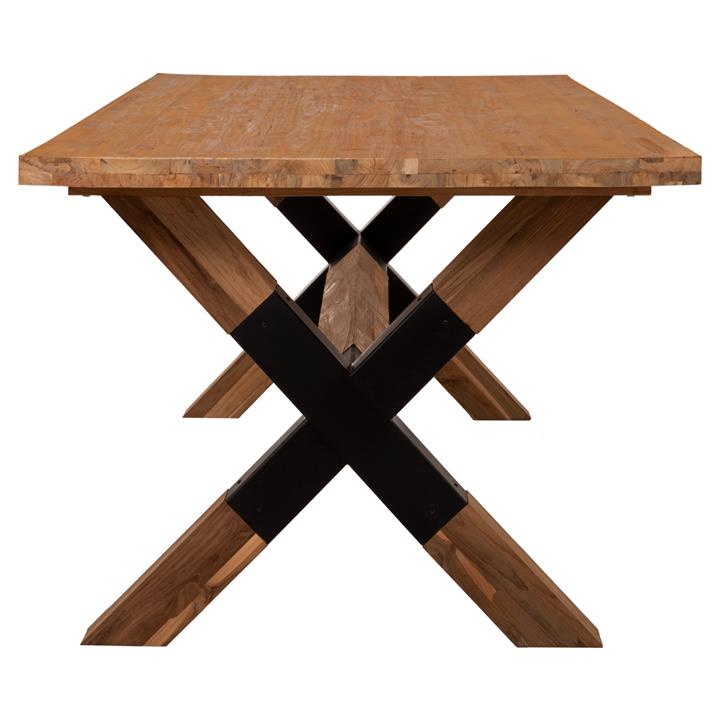 DINING TABLE HM9557 SOLID RECYCLED TEAK WOOD-LEGS WITH METAL 250x100x78Hcm.