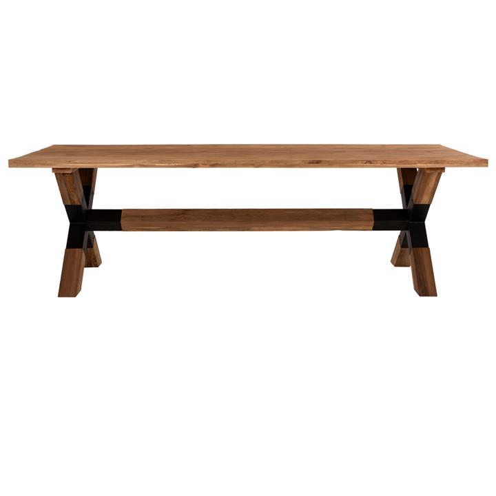 DINING TABLE HM9557 SOLID RECYCLED TEAK WOOD-LEGS WITH METAL 250x100x78Hcm.