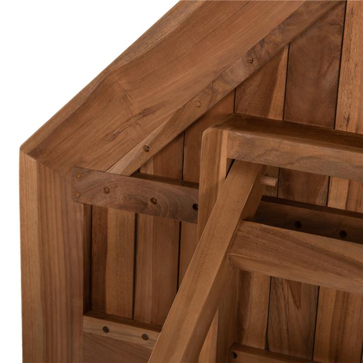 OUTDOOR POLYGON DINING TABLE KENDALL HM9545 FOLDABLE TEAK IN NATURAL COLOR 120x120x75Hcm.