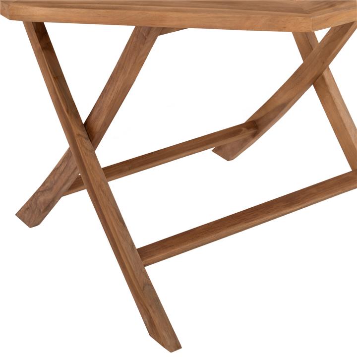 OUTDOOR POLYGON DINING TABLE KENDALL HM9545 FOLDABLE TEAK IN NATURAL COLOR 120x120x75Hcm.