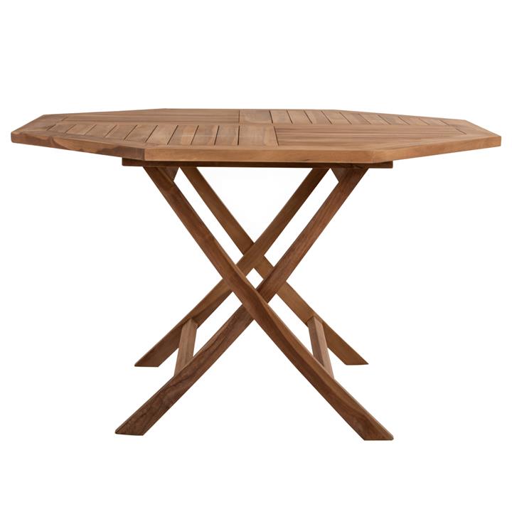 OUTDOOR POLYGON DINING TABLE KENDALL HM9545 FOLDABLE TEAK IN NATURAL COLOR 120x120x75Hcm.
