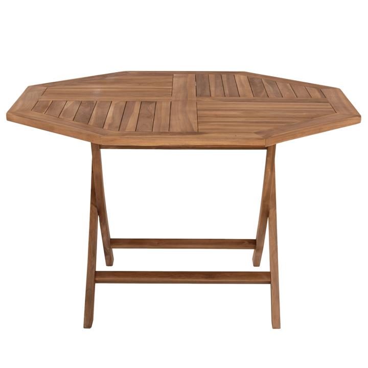 OUTDOOR POLYGON DINING TABLE KENDALL HM9545 FOLDABLE TEAK IN NATURAL COLOR 120x120x75Hcm.