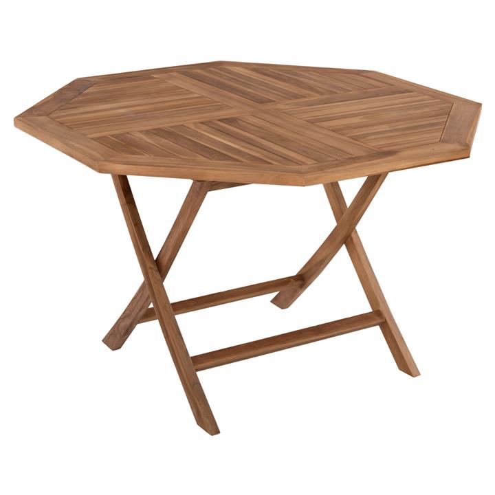 OUTDOOR POLYGON DINING TABLE KENDALL HM9545 FOLDABLE TEAK IN NATURAL COLOR 120x120x75Hcm.