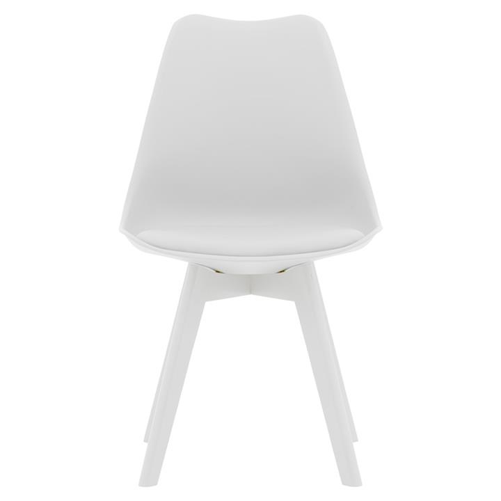 Gaston chair pakoworld PP-PU white-leg wood white