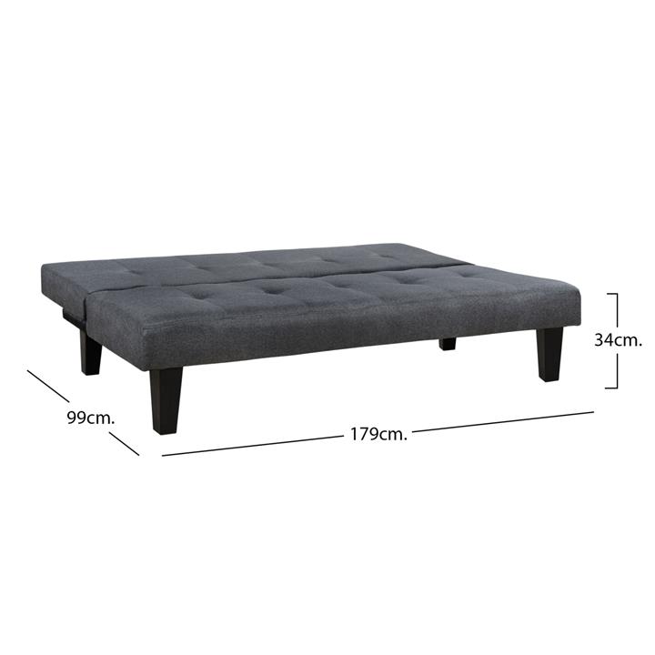 Sofa/Bed HM3000.02 Grey Fabric 180x82.5x78Υ εκ.