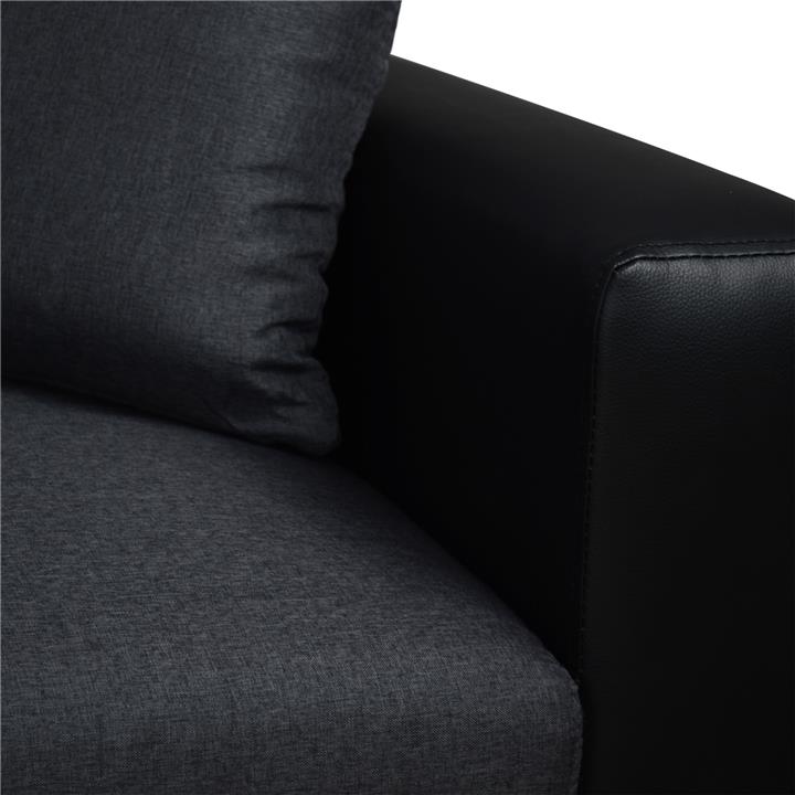 Corner Sofa Bed  Wayne 220x146x86 HM3028.01 Grey with Black PU