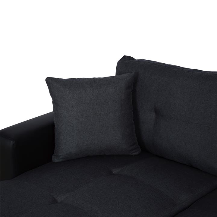 Corner Sofa Bed  Wayne 220x146x86 HM3028.01 Grey with Black PU