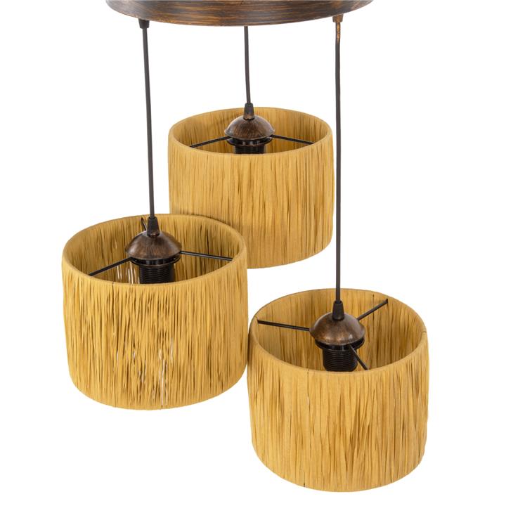 CEILING PENDANT 3-LIGHT HM7948.05 BEIGE-BRONZE Φ30x70Hcm.