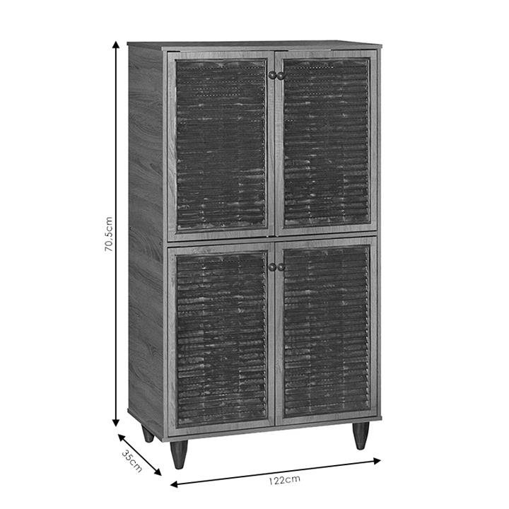 Shoe cabinet Ronan pakoworld natural aso 70.5x35x122cm