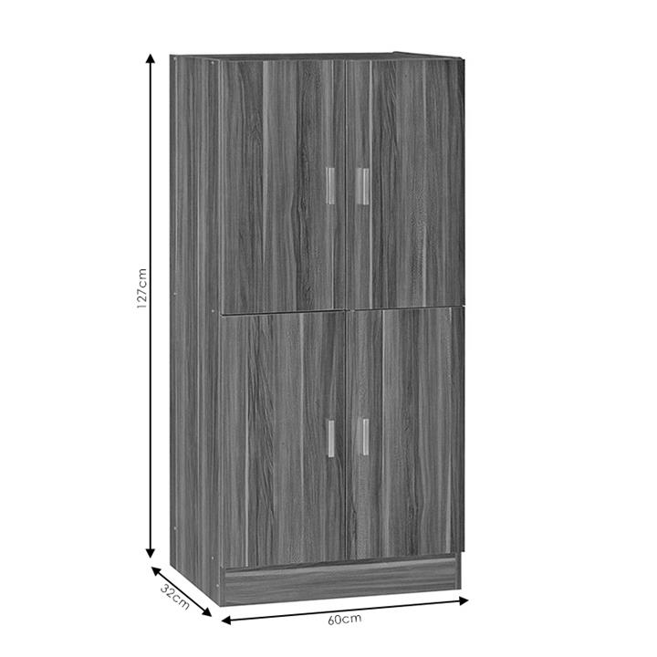 Shoe cabinet Felicity pakoworld walnut 60x32x127cm