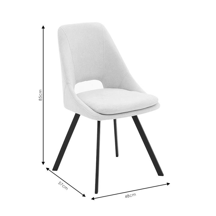 Gratify pakoworld chair bouclé fabric cream-leg black