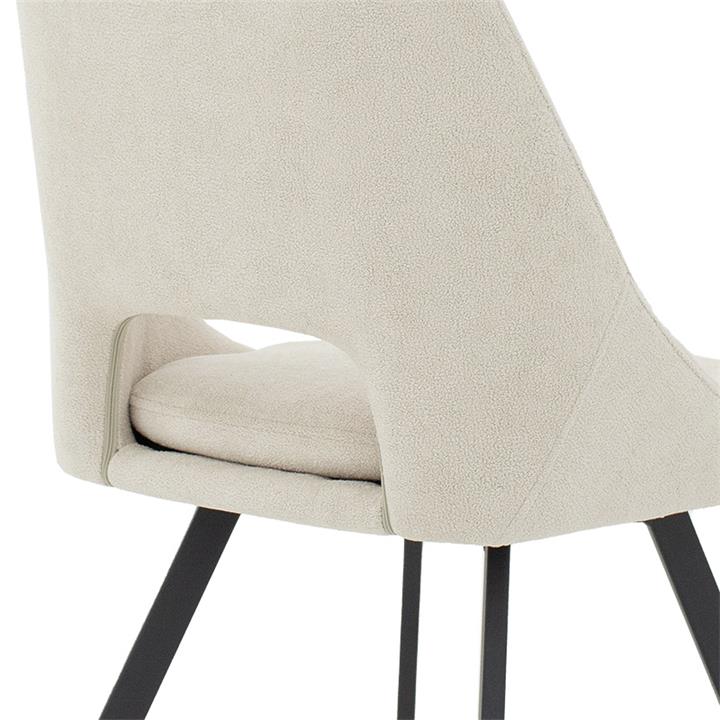 Gratify pakoworld chair bouclé fabric cream-leg black