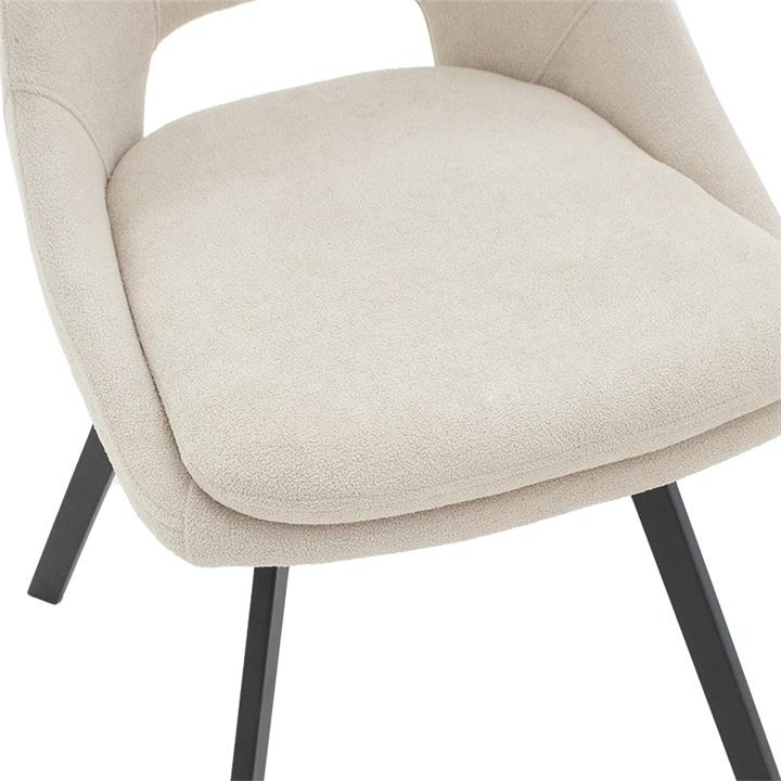 Gratify pakoworld chair bouclé fabric cream-leg black