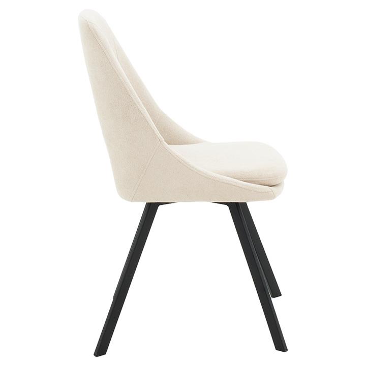 Gratify pakoworld chair bouclé fabric cream-leg black