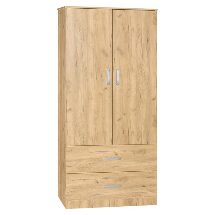 2 door wardrope and cabinet Zelia pakoworld natural 79x42x180cm