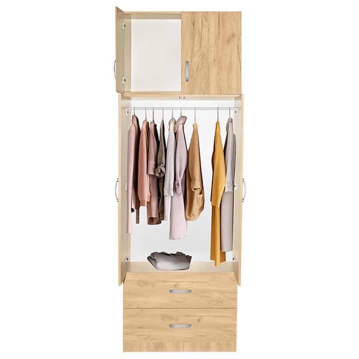 2 door wardrope and cabinet Zelia pakoworld natural 79x42x180cm
