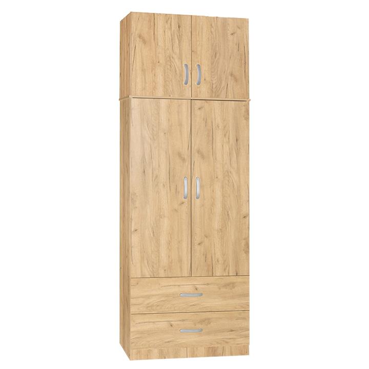 2 door wardrope and cabinet Zelia pakoworld natural 79x42x180cm