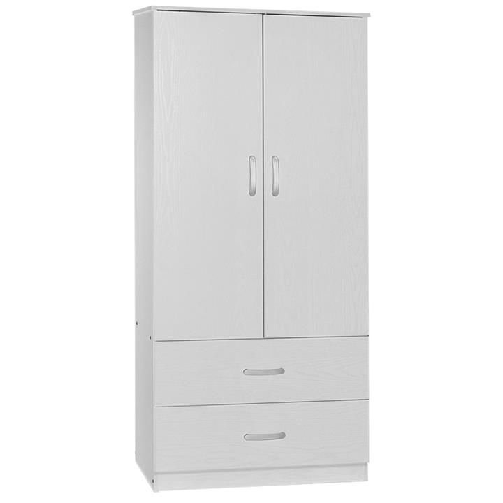 2 door wardrope and cabinet Zelia pakoworld white 79x42x180cm