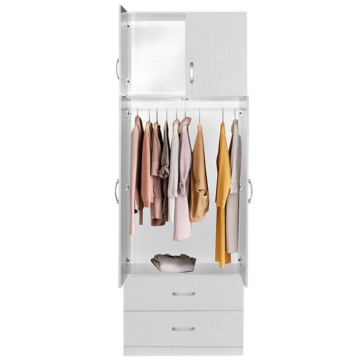 2 door wardrope and cabinet Zelia pakoworld white 79x42x180cm