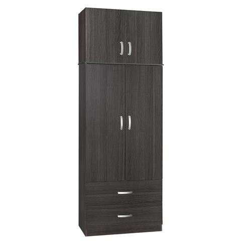 Ντουλάπα δίφυλλη και πατάρι Zelia pakoworld wenge 79x42x180εκ.