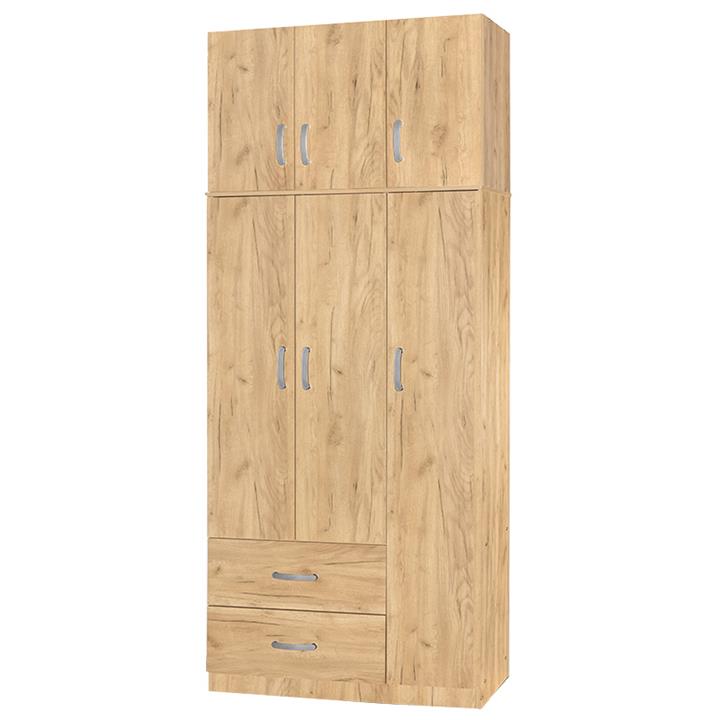 3 door wardrope and cabinet Zelia pakoworld natural 90x42x180cm