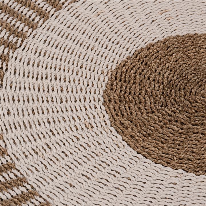 ROUND CARPET KIRKI HM7842 NATURAL SEAGRASS FIBERS IN WHITE-NATURAL COLOR Φ150cm.