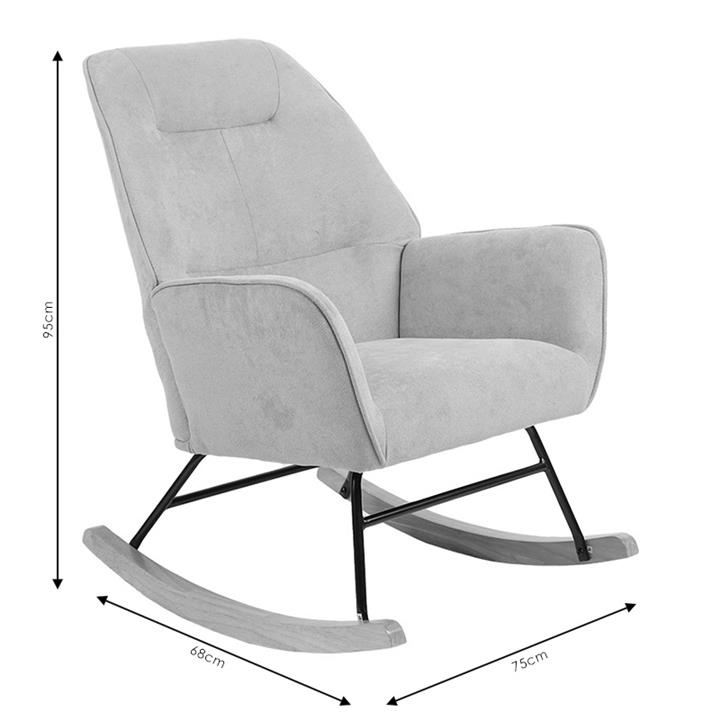 Rocking Armchair Exultant pakoworld fabric cream beige-natural 75x68x95cm