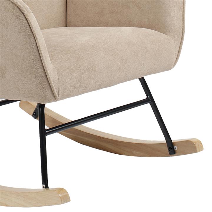 Rocking Armchair Exultant pakoworld fabric cream beige-natural 75x68x95cm
