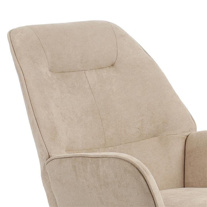Rocking Armchair Exultant pakoworld fabric cream beige-natural 75x68x95cm