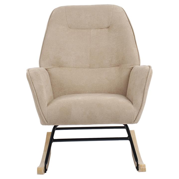 Rocking Armchair Exultant pakoworld fabric cream beige-natural 75x68x95cm
