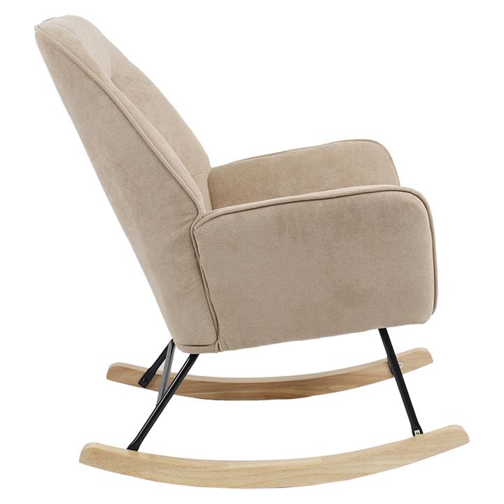 Rocking Armchair Exultant pakoworld fabric cream beige-natural 75x68x95cm