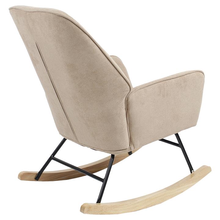 Rocking Armchair Exultant pakoworld fabric cream beige-natural 75x68x95cm