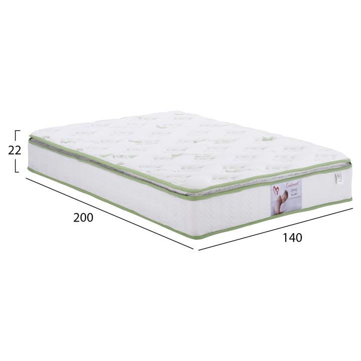 MATTRESS CONTINUOUS SPRING WITH MATTRESS PAD ALOE VERA 140X200 HM372.13 SINGLE SIDE
