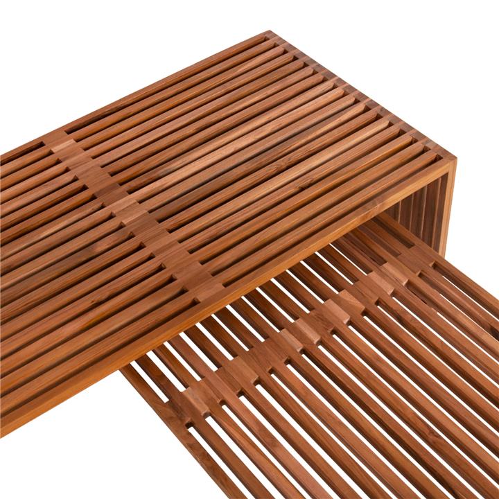 COFFEE TABLE SET OF 2 HM9548 TEAK WOOD IN NATURAL COLOR 116x60x46,5Hcm.