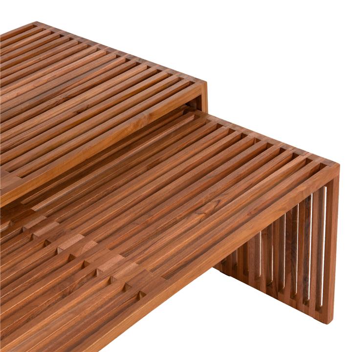 COFFEE TABLE SET OF 2 HM9548 TEAK WOOD IN NATURAL COLOR 116x60x46,5Hcm.