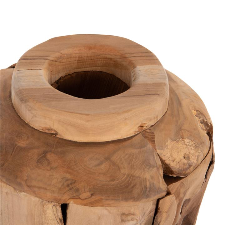 DECORATIVE VASE HM7918 RECYCLED PIECES OF TEAK WOOD IN NATURAL COLOR Φ20x40Hcm.