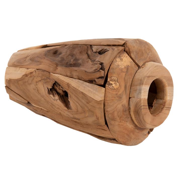 DECORATIVE VASE HM7918 RECYCLED PIECES OF TEAK WOOD IN NATURAL COLOR Φ20x40Hcm.