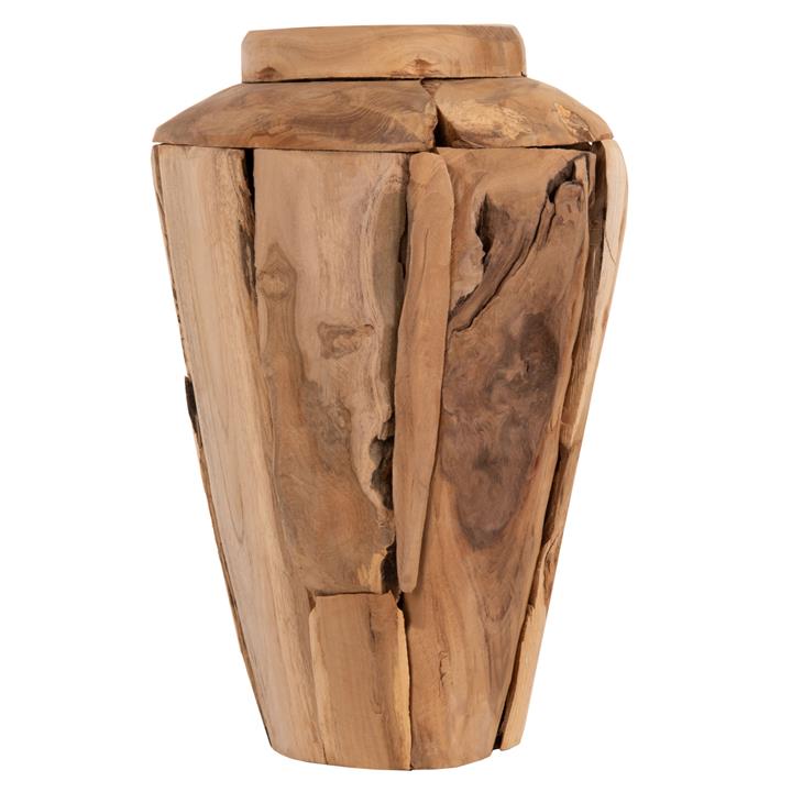 DECORATIVE VASE HM7918 RECYCLED PIECES OF TEAK WOOD IN NATURAL COLOR Φ20x40Hcm.