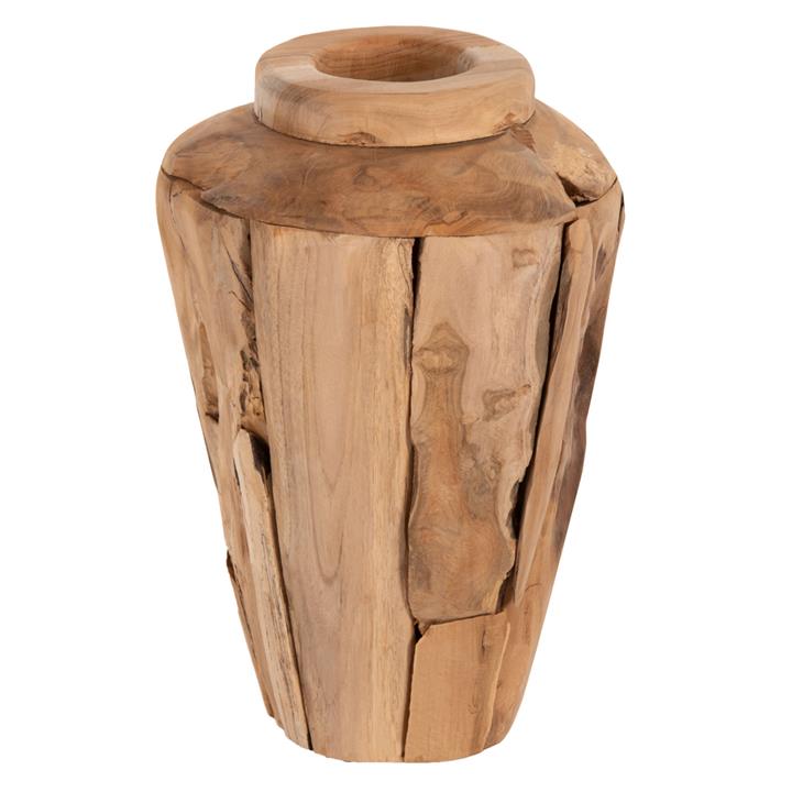 DECORATIVE VASE HM7918 RECYCLED PIECES OF TEAK WOOD IN NATURAL COLOR Φ20x40Hcm.